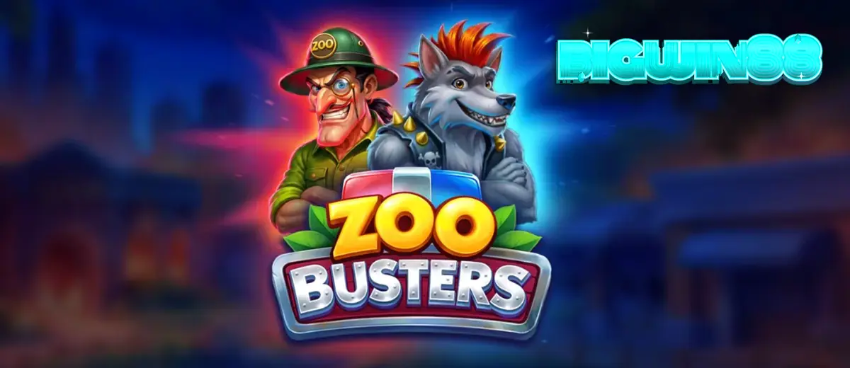 Tampilan visual slot Zoo Busters dengan karakter hewan punk-rock